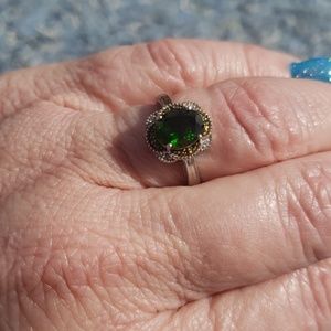 Emerald and diamond ring